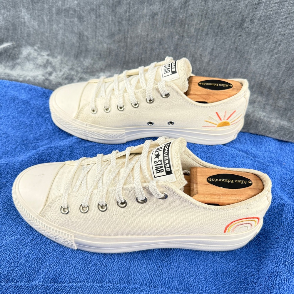 Converse Chuck Taylor All Star Lift Womens 9 Cream Sunrise Rainbow Platform